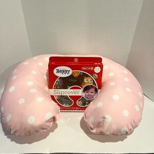 Boppy Pink and White Slipcover with owl 🦉 slipcover nib